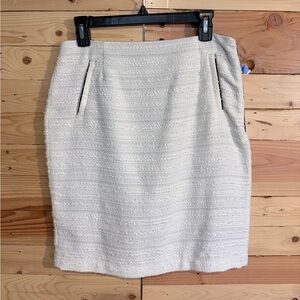 Halogen Cream Textured Pencil Skirt